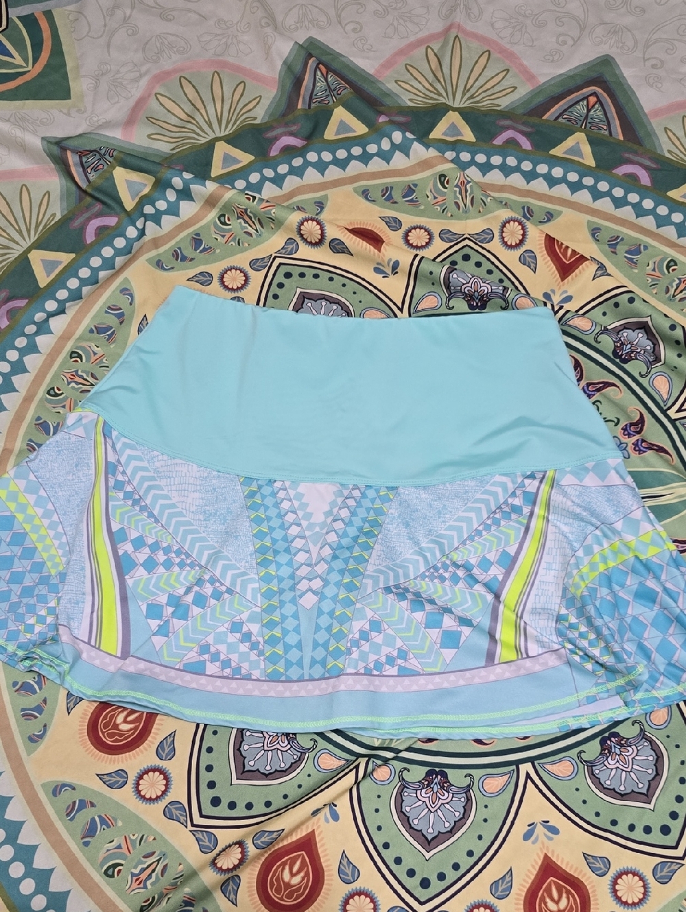 Light Blue Patterned Women's Skirt